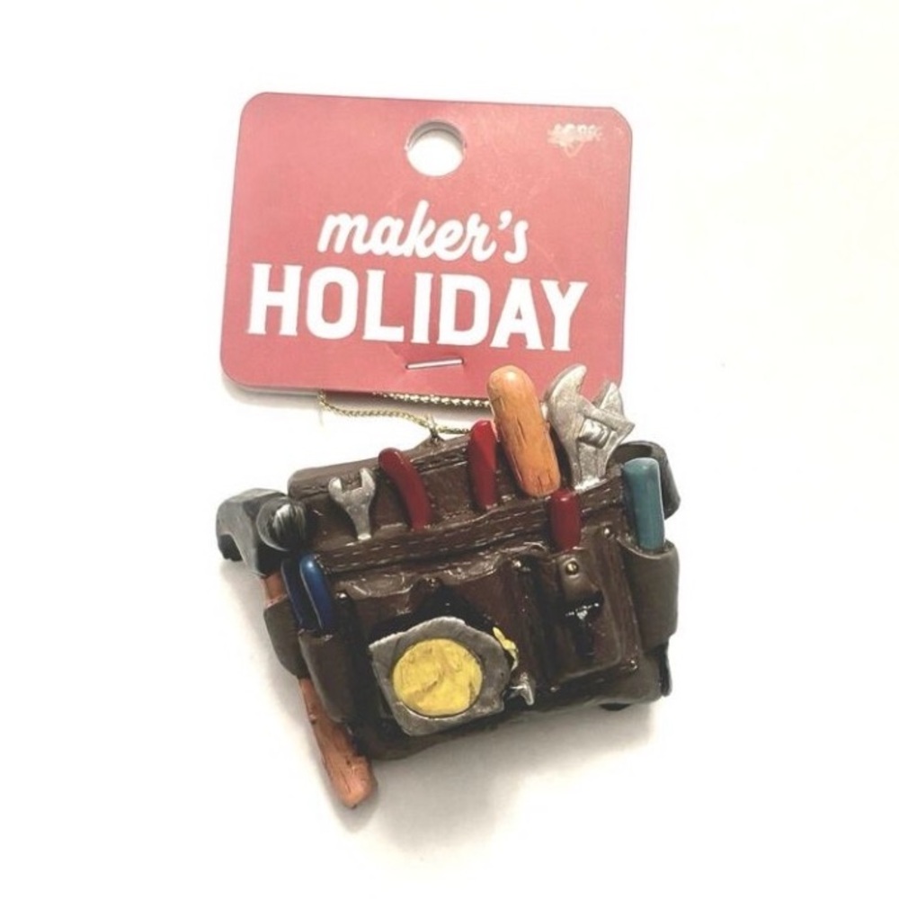 Christmas Tree Holiday Ornament detailed Tool belt gift for Handyman 4 inch